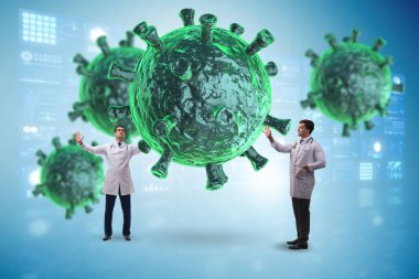 Tedavi arayan doktorla Coronavirus konsepti