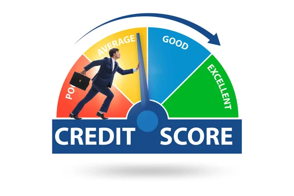 Businessman trying to improve credit score — Zdjęcie stockowe