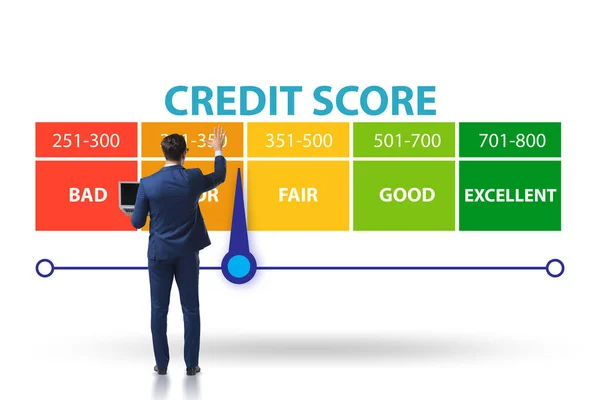 Businessman in credit score concept — Stock Photo, Image