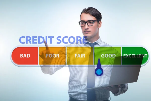 Businessman in credit score concept — 图库照片