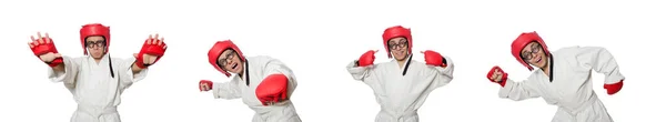 Hombre boxeador aislado en blanco —  Fotos de Stock