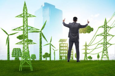Green and ecology concept with businessman clipart