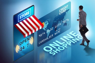 Akıllı telefonlu online alışveriş kavramı