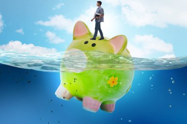 Piggybank ve öğrenci borç konsepti