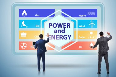 İş adamıyla enerji karışımı kavramı