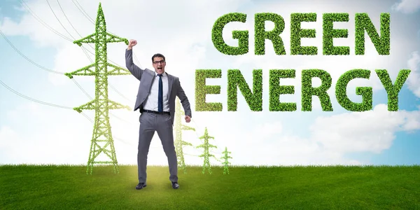 Zakenman in groene energie concept — Stockfoto