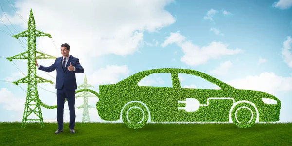 Electric car and green energy concept — Stock Photo, Image