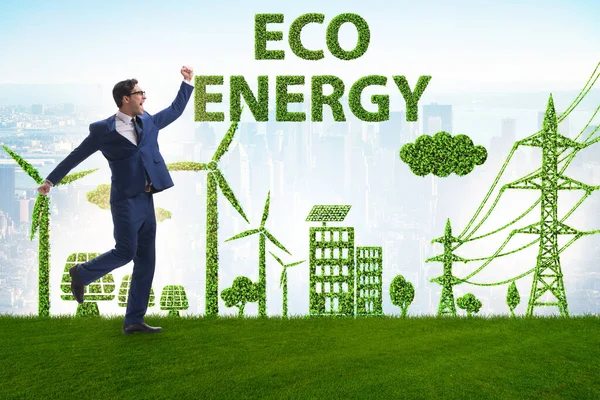 Concepto verde y ecología con empresario — Foto de Stock