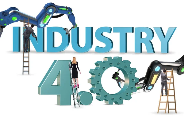 Industria moderna 4.0 concetto di automazione tecnica — Foto Stock