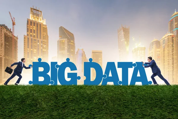 Big data concept with jigsaw puzzle pieces — 스톡 사진