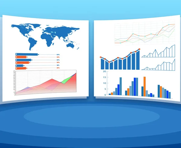 Concepto de gráficos empresariales y visualización financiera — Foto de Stock