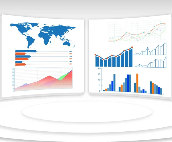 Företagsdiagram och infografik - 3D-rendering — Stockfoto