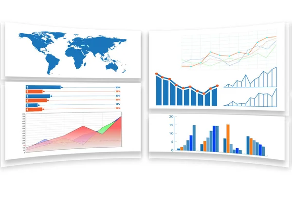 Obchodní grafy a infografiky - 3D vykreslování — Stock fotografie