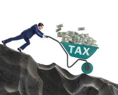 İşadamı, vergi parasıyla el arabası sürüyor.