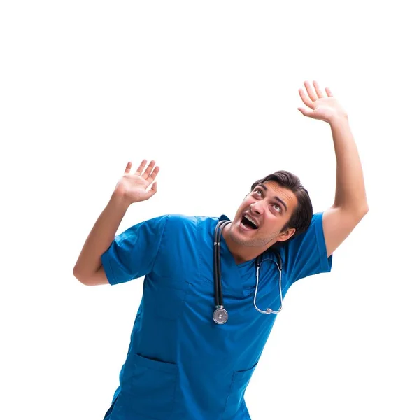 Jeune beau médecin isolé sur blanc — Photo