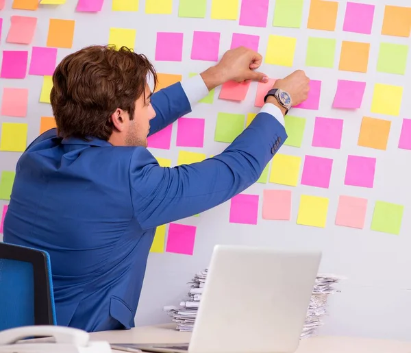 Joven hombre guapo en concepto de prioridades contradictorias — Foto de Stock