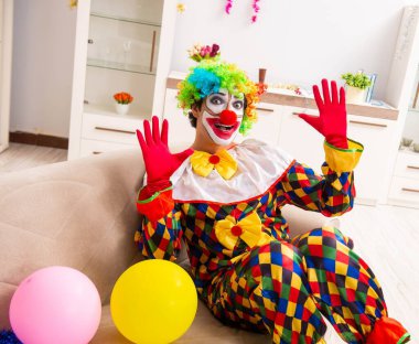 Noel kutlamaları kavram komik palyaço