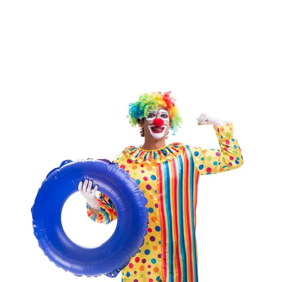 Grappige clown geïsoleerd op witte achtergrond — Stockfoto