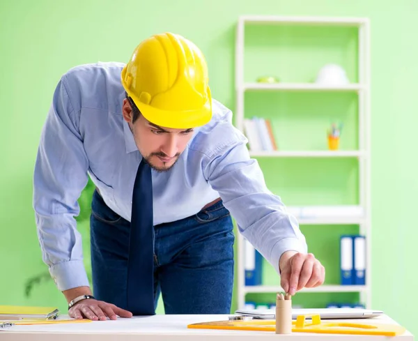 Young male architect working at the project — Stock Photo, Image