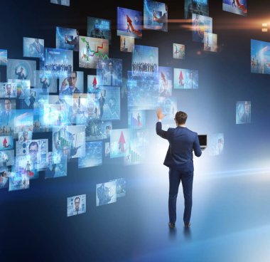 İş adamıyla fotoğraf kolajı