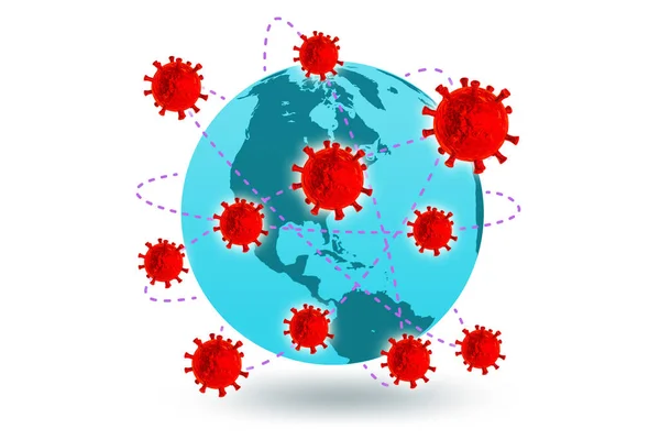 Illustrazione della pandemia di coronavirus covid-19 - rendering 3d — Foto Stock