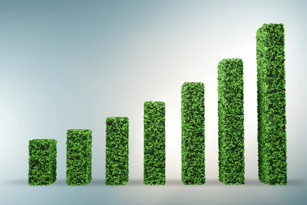 Zelená koncepce ekologického růstu - 3d rendering — Stock fotografie