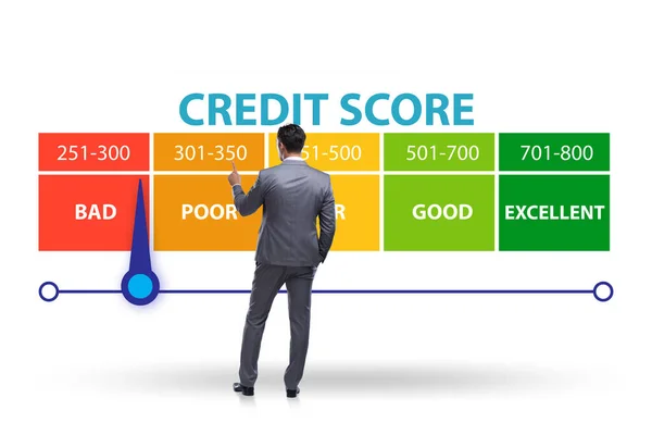 Zakenman in credit score concept — Stockfoto