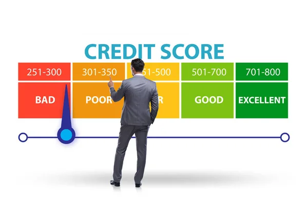 Businessman in credit score concept — Stock Photo, Image