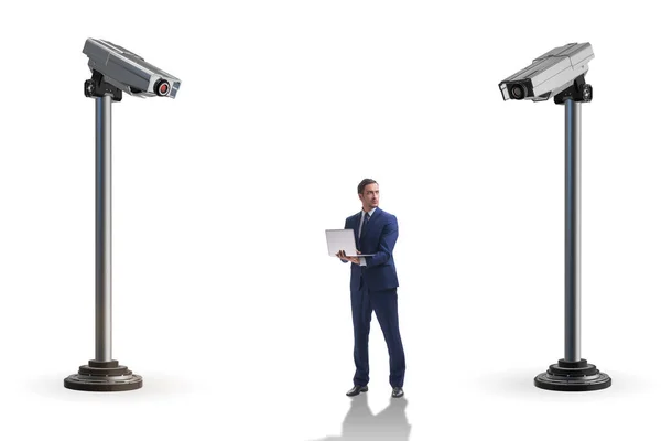 Cameras wathing man in spying concept — Stock Photo, Image