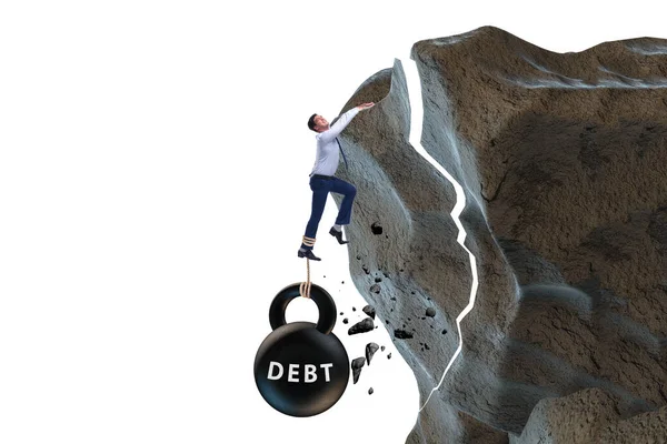 Concept of debt and load with businessman — Stock Photo, Image