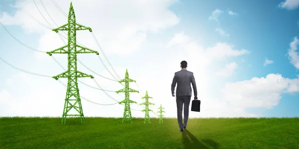 Empresário no conceito de energia verde — Fotografia de Stock