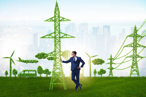 Zelená a ekologická koncepce s podnikatelem — Stock fotografie