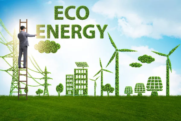 Conceito verde e ecologia com empresário — Fotografia de Stock