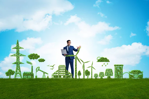 Empresario en concepto verde y ambiental —  Fotos de Stock