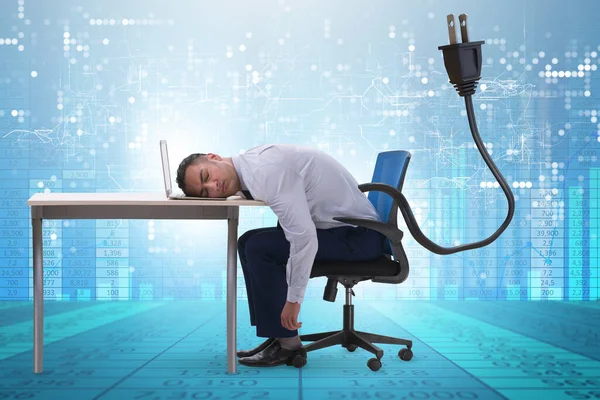 Podnikatel ztrácí energii do práce — Stock fotografie