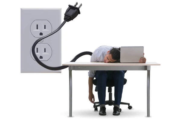 Imprenditore che perde energia per lavorare — Foto Stock