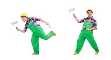 Beyaz tenli komik bir ressam.