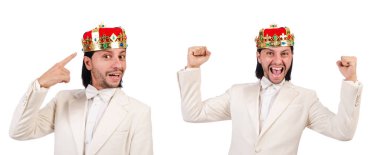 Beyaz elbiseli komik Kral