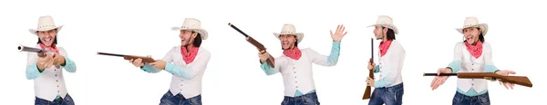 Cowboy elszigetelt a fehér háttér — Stock Fotó