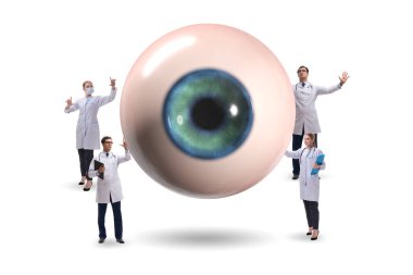 Doktor dev gözü tıbbi konseptte inceliyor.