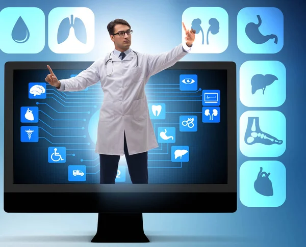 Telehealth concept with doctor doing remote check-up — Stock Photo, Image