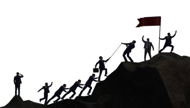 Takım çalışması kavramı dağın zirvesine tırmanıyor.