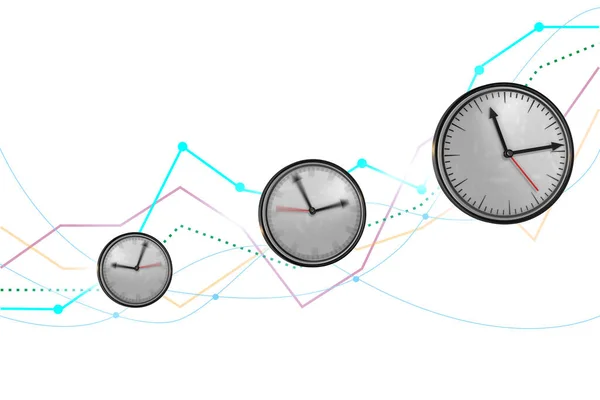 Ilustracja czasu i wzrostu - renderowanie 3d — Zdjęcie stockowe
