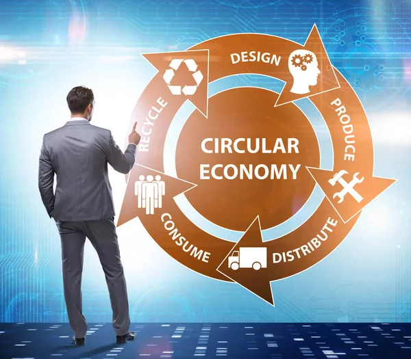 Concepto de economía circular con empresario —  Fotos de Stock