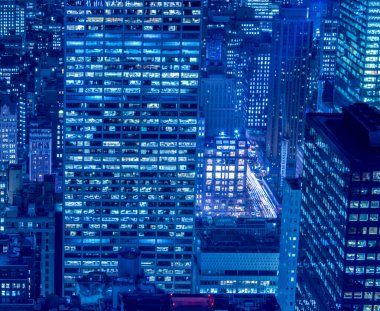 Günbatımında New York Manhattan manzarası