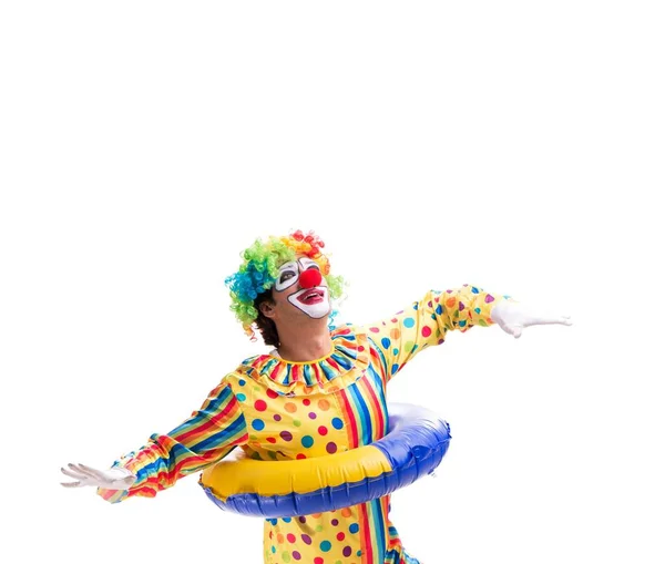 Lustige Clown isoliert auf weißem Hintergrund — Stockfoto