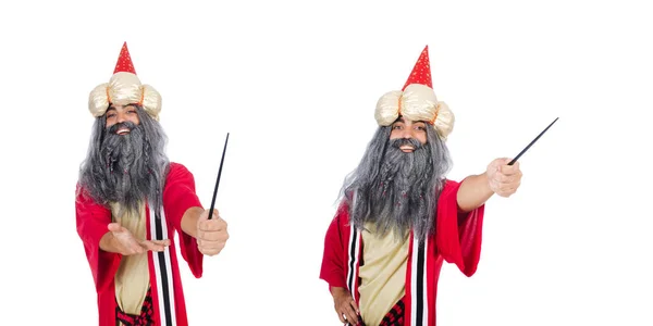 Wizard in costume isolated on the white — Stock Photo, Image