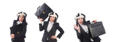 İşadamı palyaço beyazda izole edilmiş.