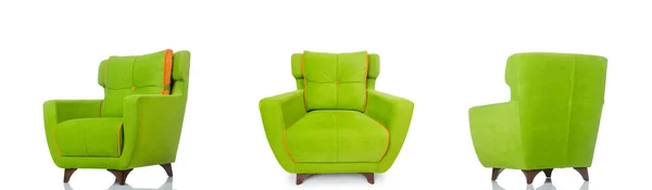 Sillón verde aislado en el blanco —  Fotos de Stock