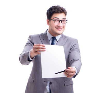 Boş mesajı olan işadamı beyaza izole edildi